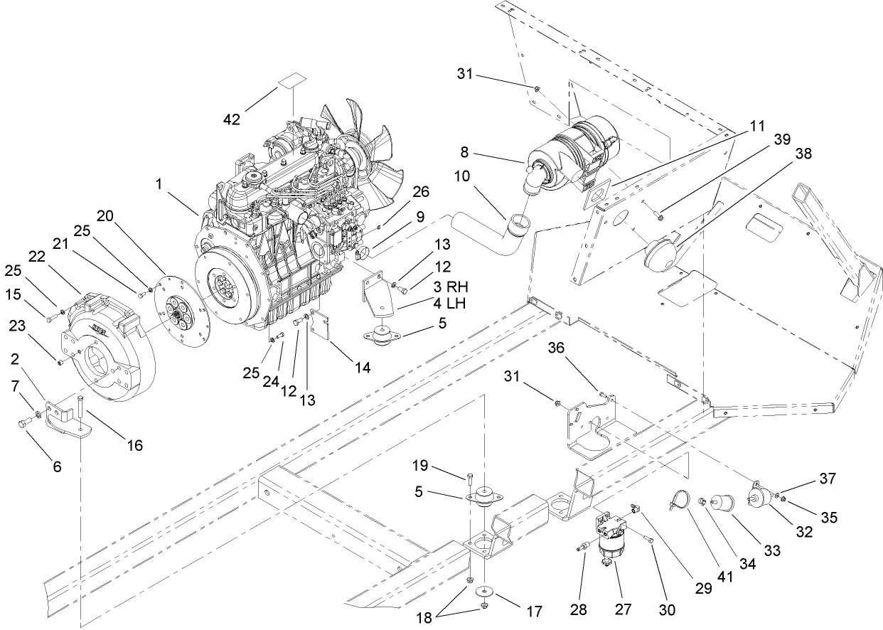 Engine and Air Cleaner Assembly
