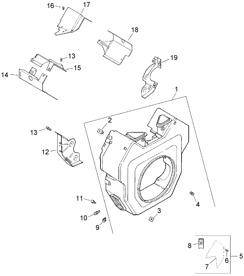 Group 6 - Blower Housing and Baffle Assembly  Kohler CH25S 68696