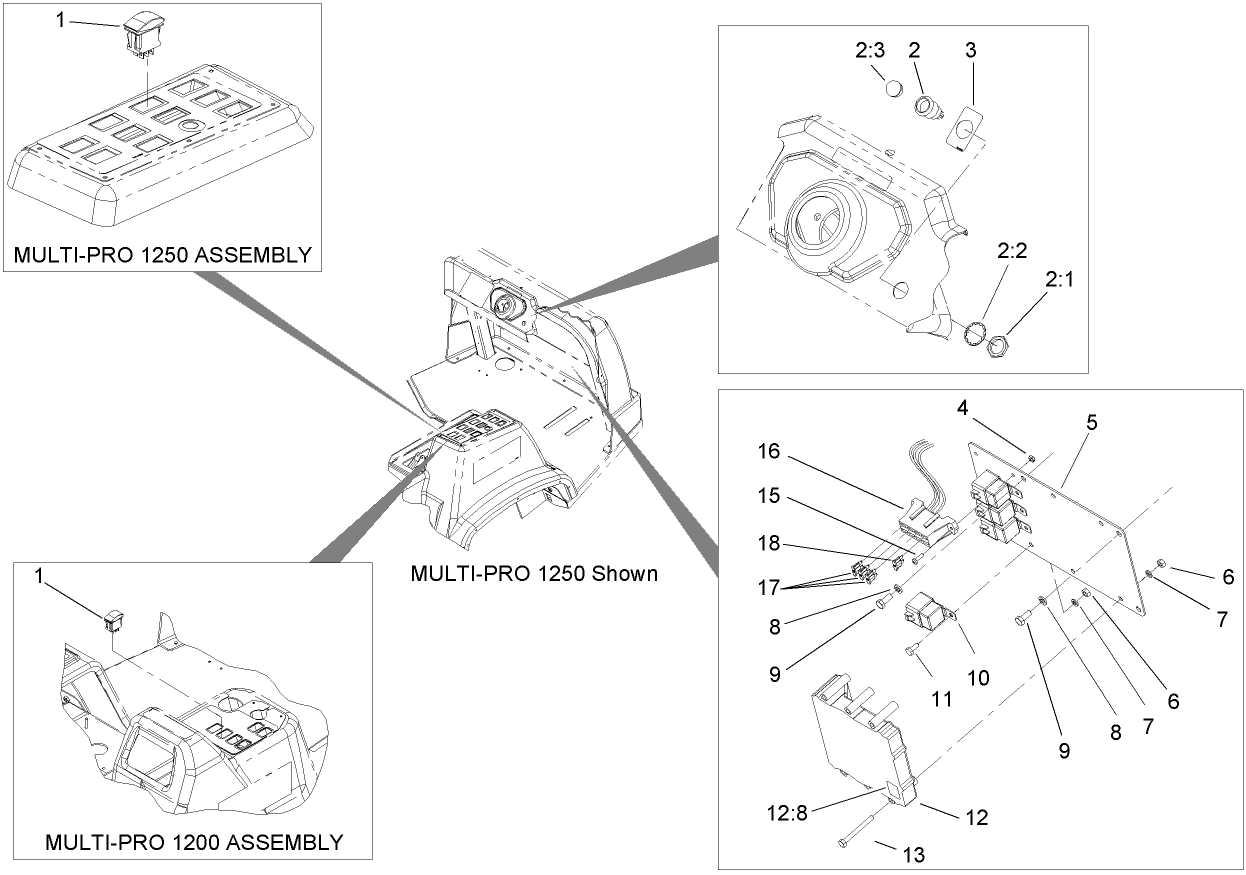 Multi Pro 1200 and 1250 Mounting Assembly
