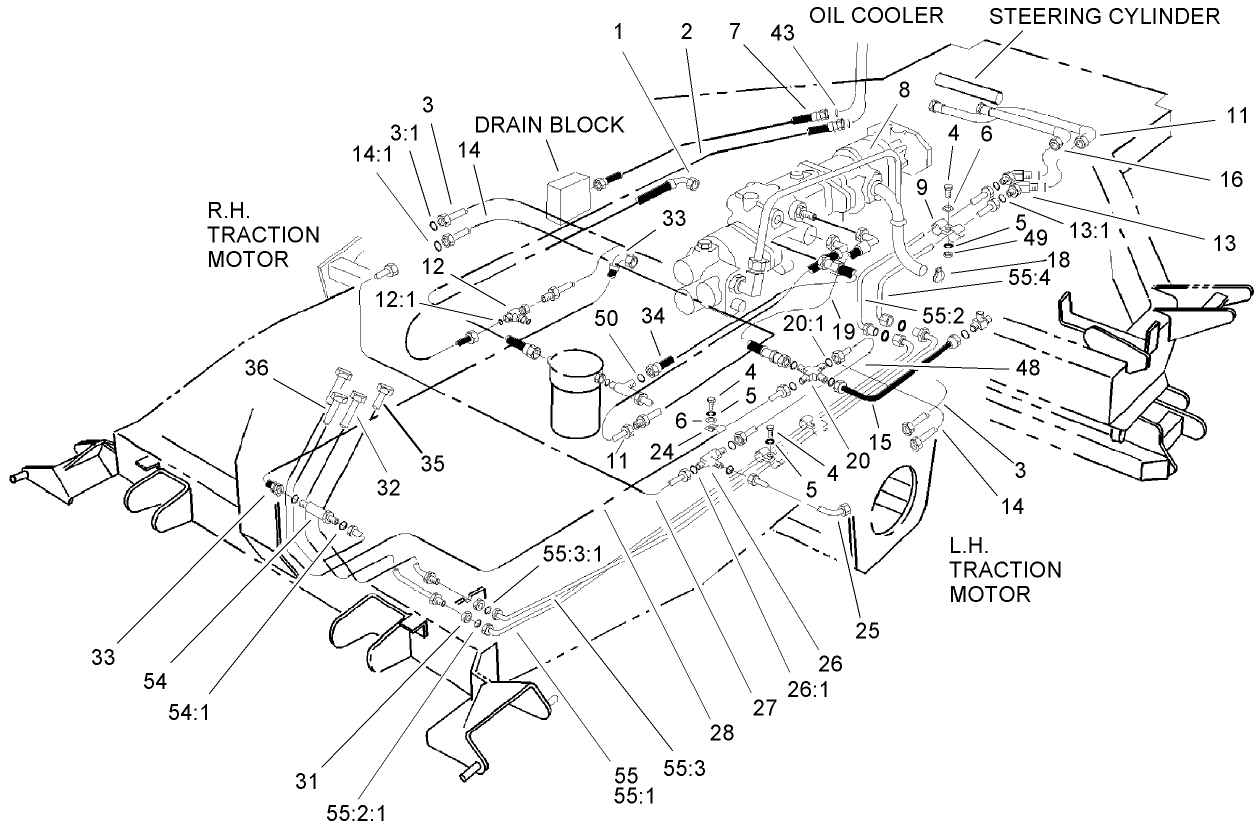 Hydraulic Circuit - Steering and Traction Assembly