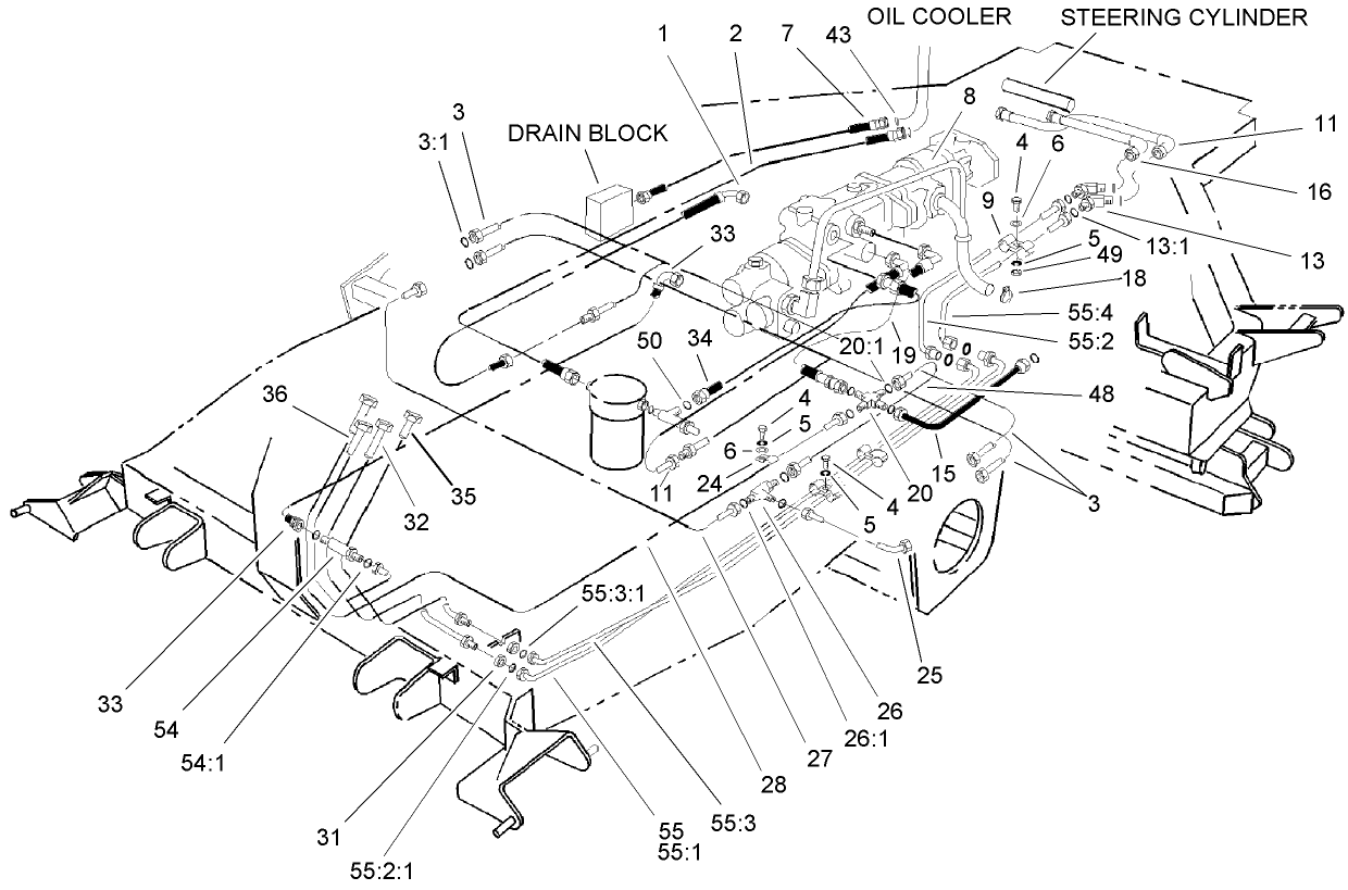 Hydraulic Circuit - Steering and Traction Assembly
