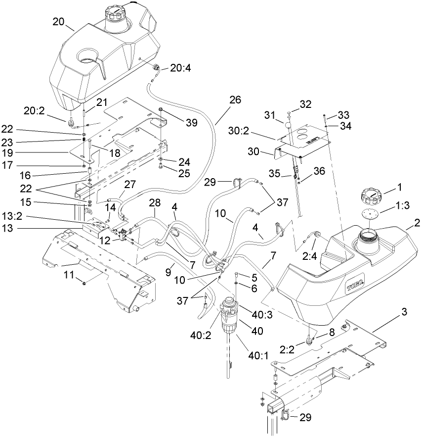 Tank and Fuel Line Assembly
