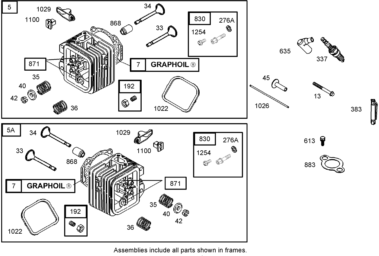 Cylinder Head Assembly No. 1 Briggs and Stratton 350447-1332-E1