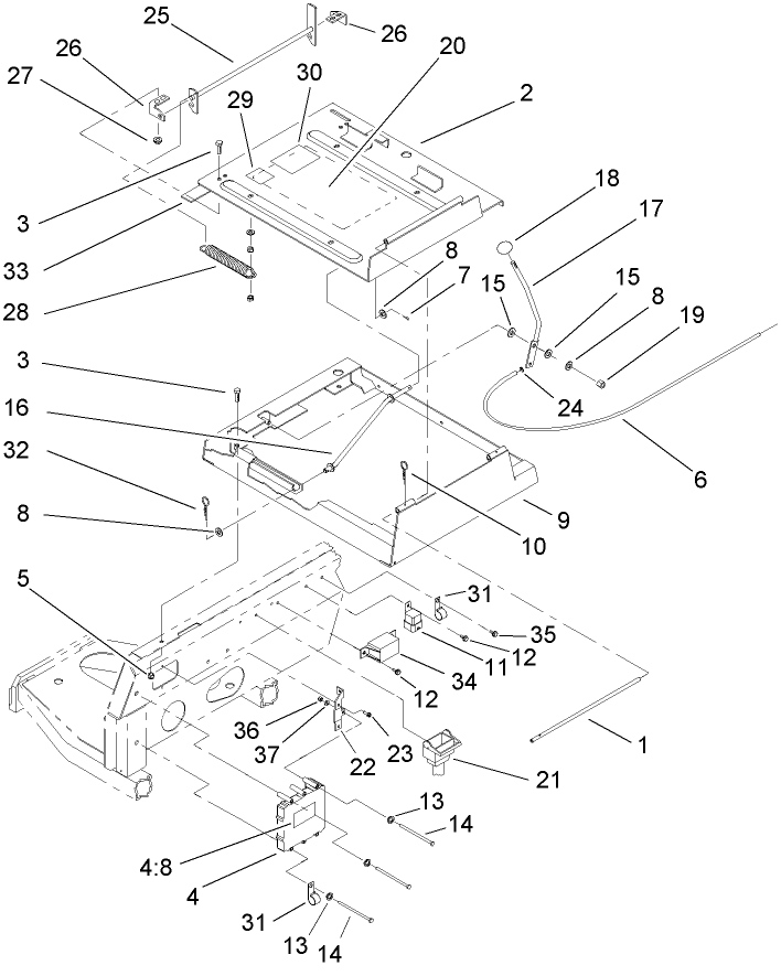 Seat Frame and Throttle Assembly