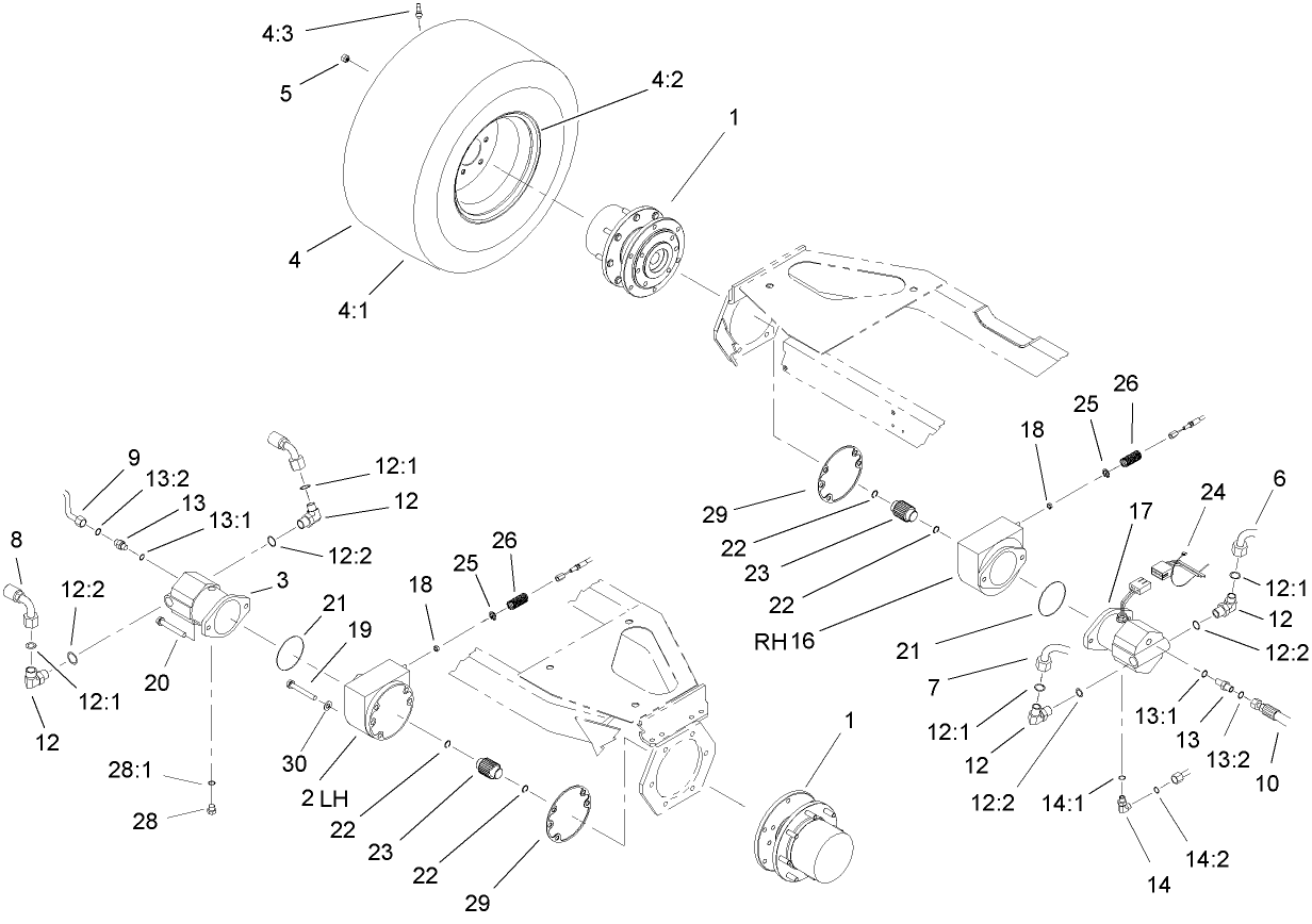 Front Axle and Brake Assembly