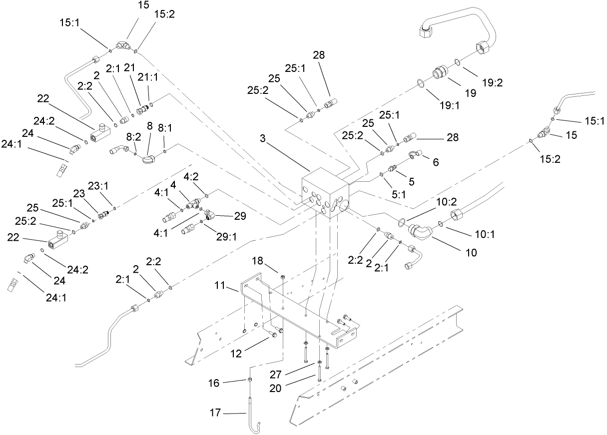 Front Hydraulic Lift Block Assembly