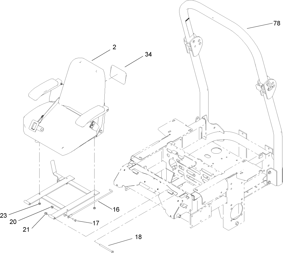Seat and Roll-Over-Protection-System Assembly