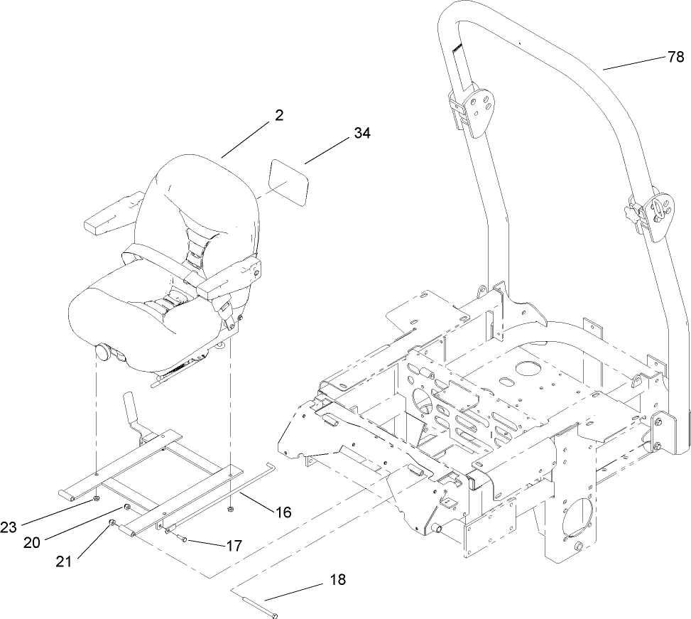 Seat and Roll-Over-Protection-System Assembly