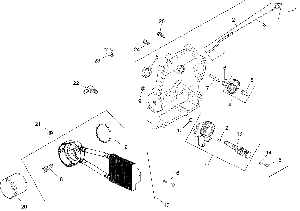 Oil Pan and Lubrication Assembly  Kohler CH740-0054