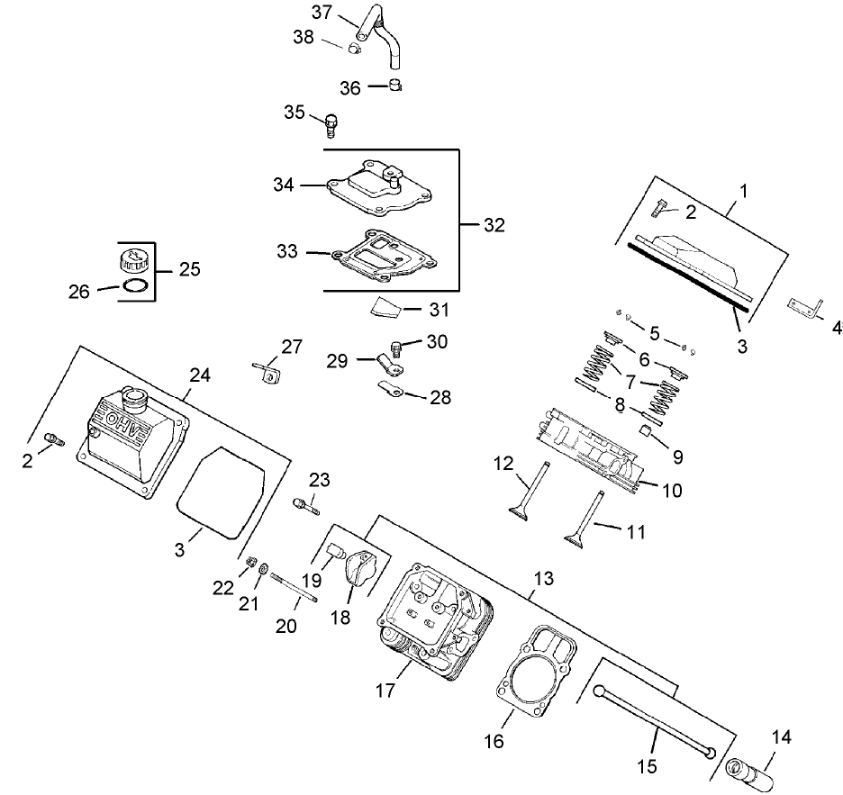 Head, Valve and Breather Assembly  Kohler CH740-0054