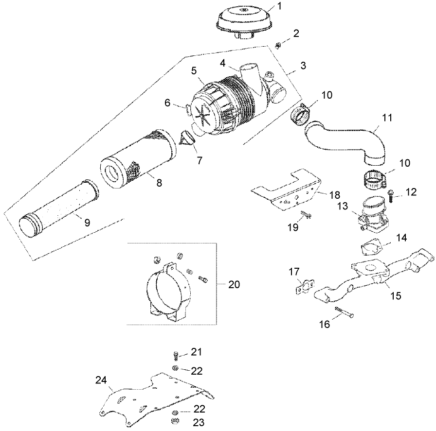 Air Intake and Filtration Assembly  Kohler CH740-0054