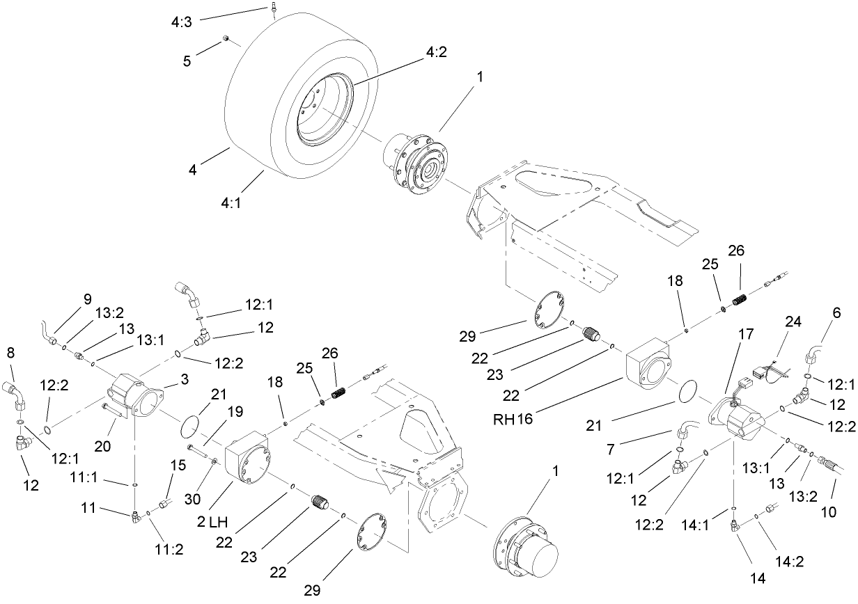 Front Axle and Brake Assembly