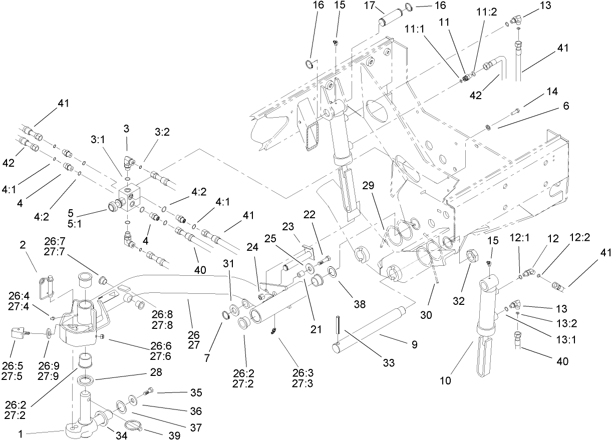 Rear No. 2 and No. 3 Lift Arm Assembly