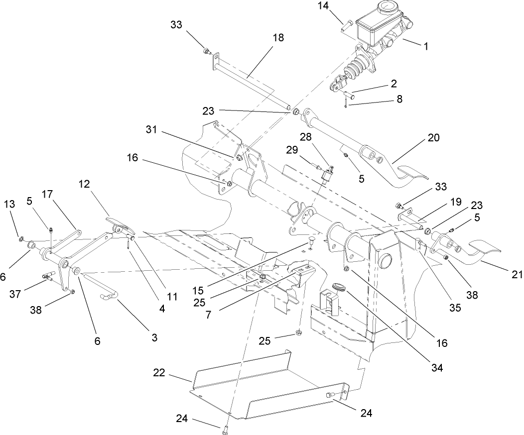 Brake, Accelerator and Clutch Assembly