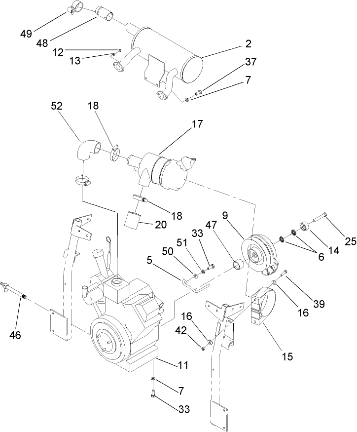 Engine and Clutch Assembly