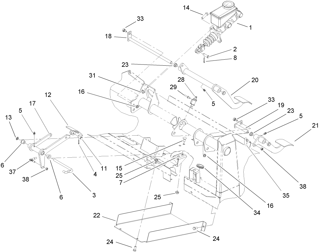 Brake Accelerator and Clutch Assembly