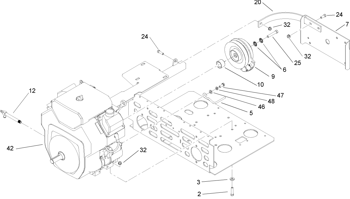 Engine and Clutch Assembly