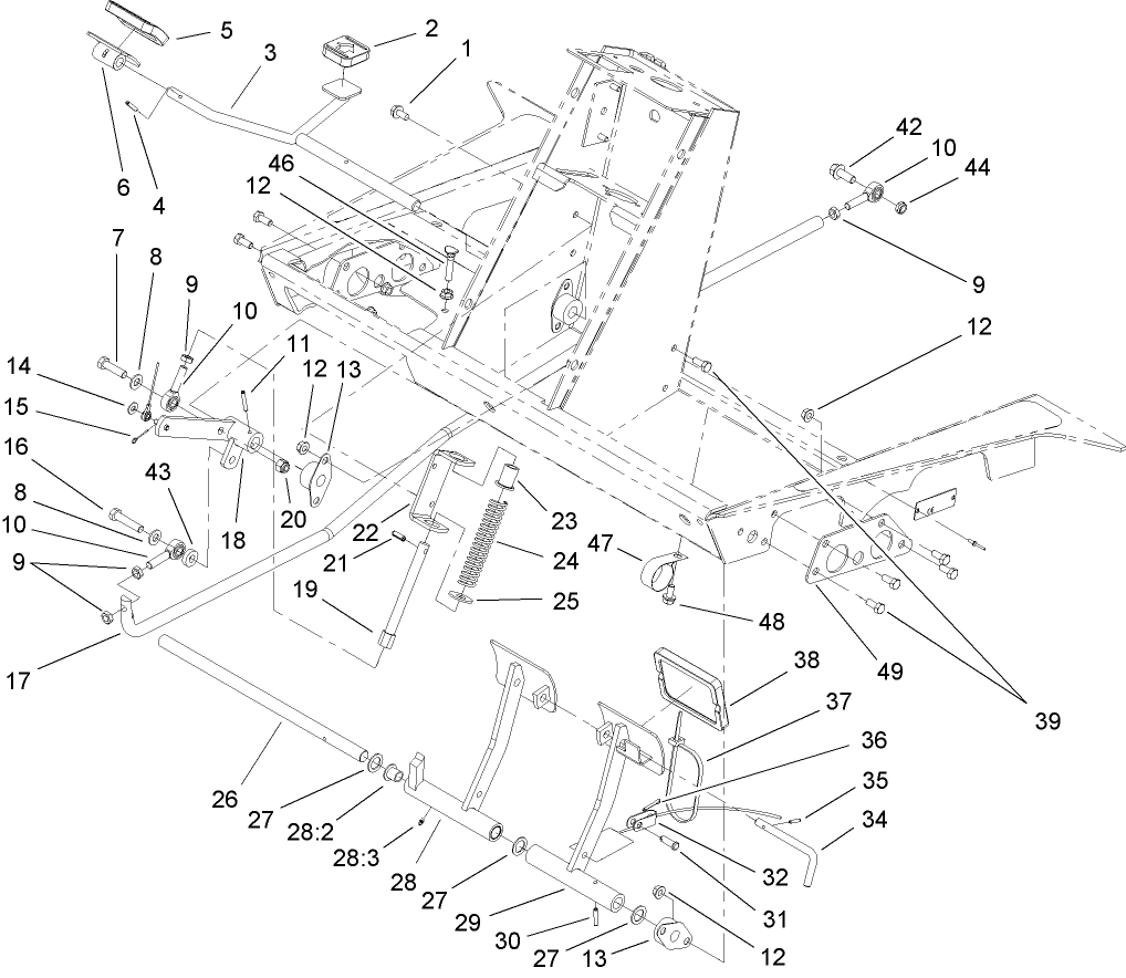 Traction and Brake Pedal Assembly