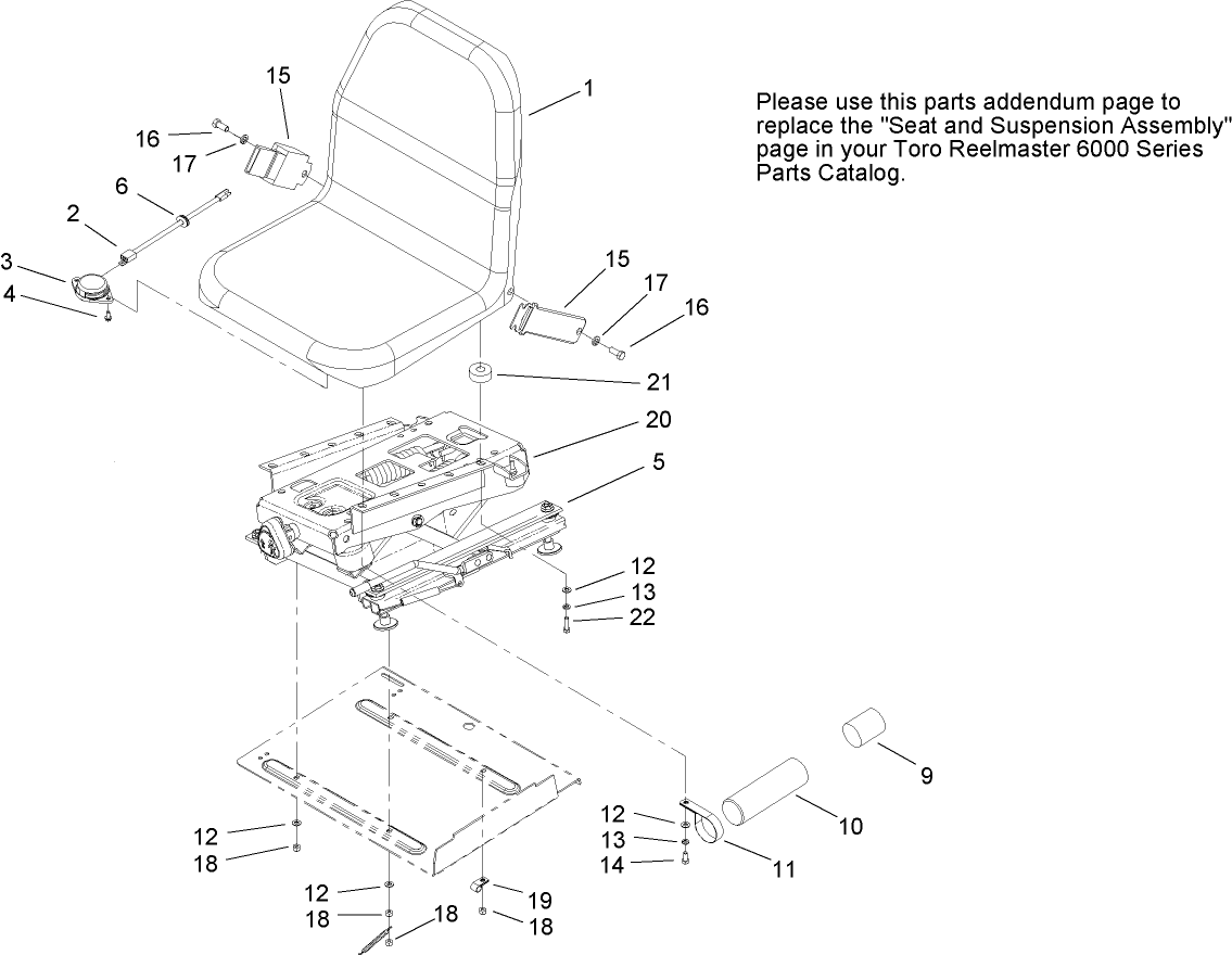Suspension Seat Parts Addendum Page Assembly