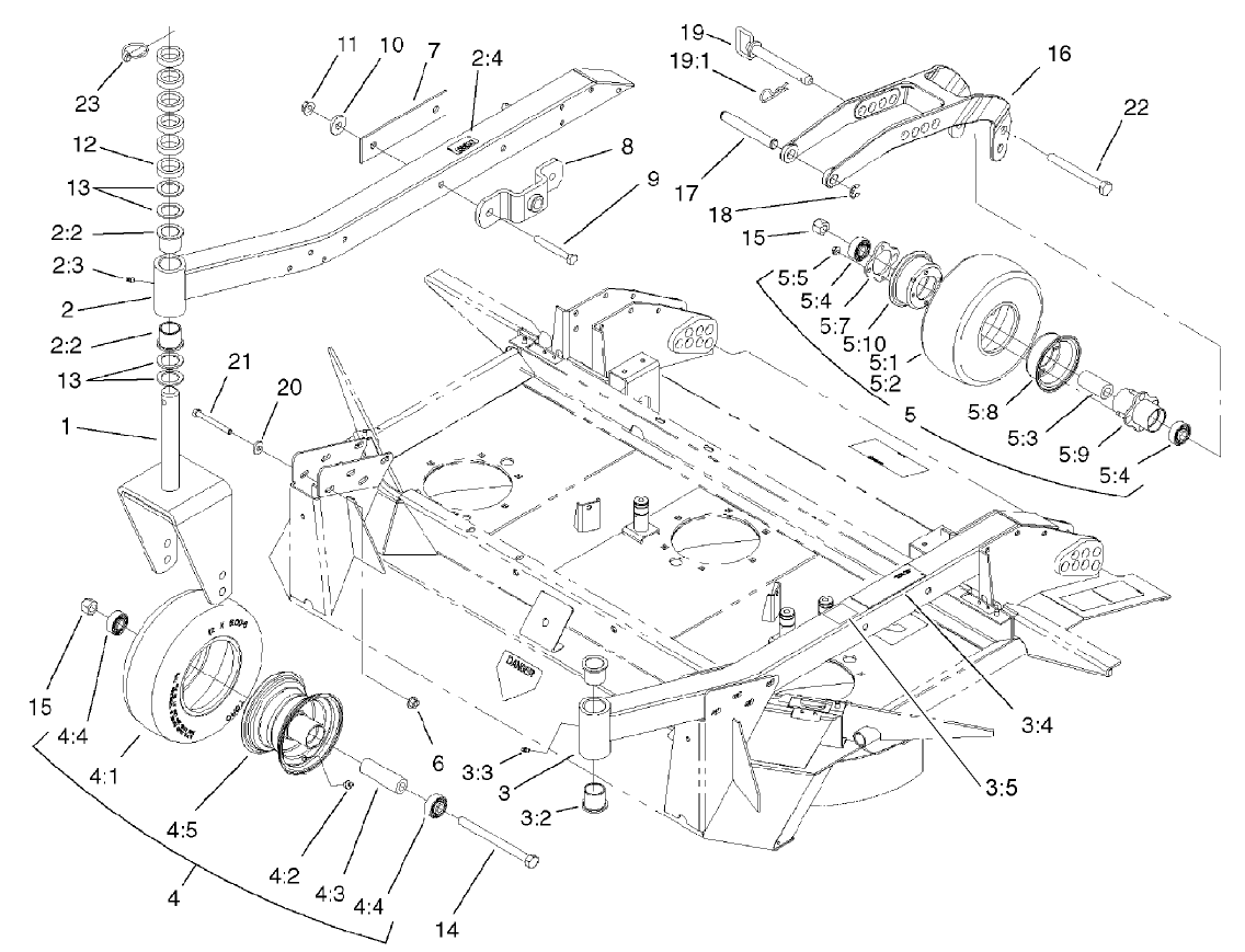 Castor Arm and Wheel Assembly