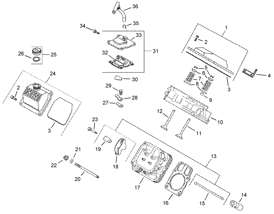Head, Valve and Breather Assembly  Kohler CH23-76548