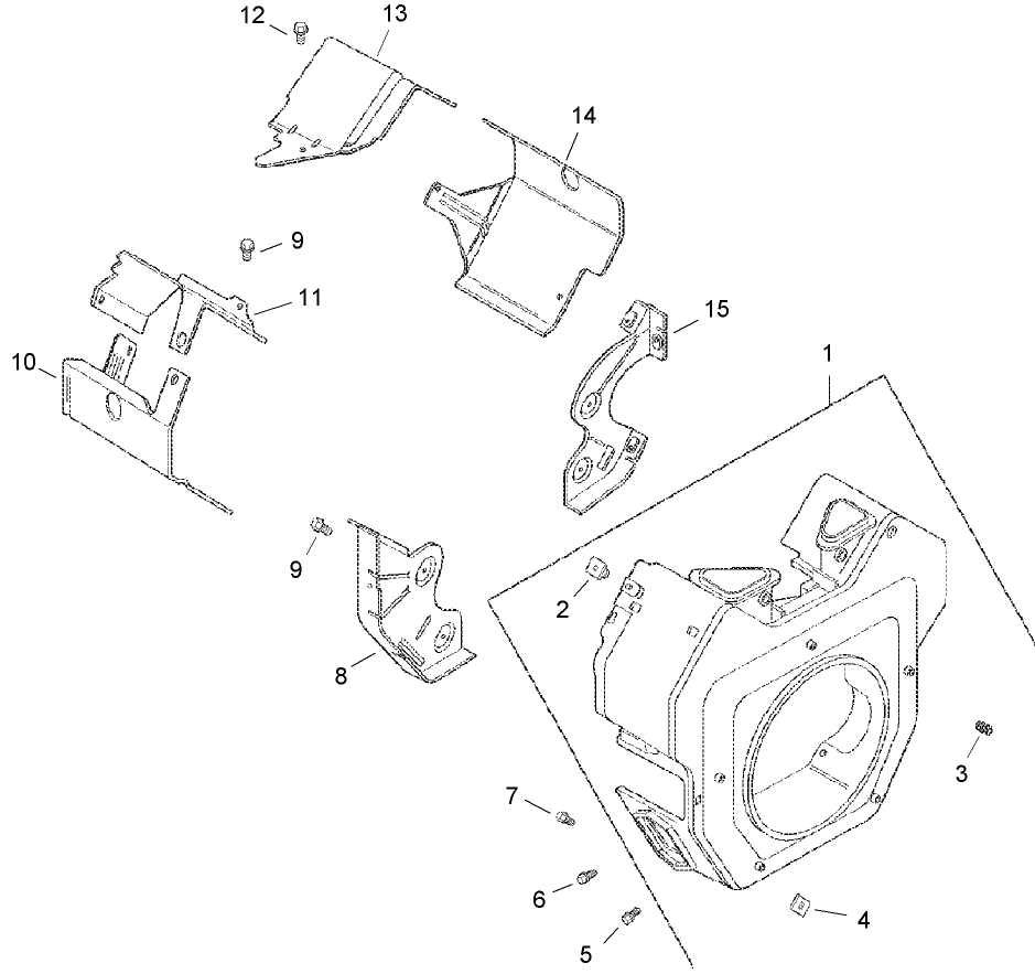 Blower Housing and Baffle Assembly  Kohler CH23-76548