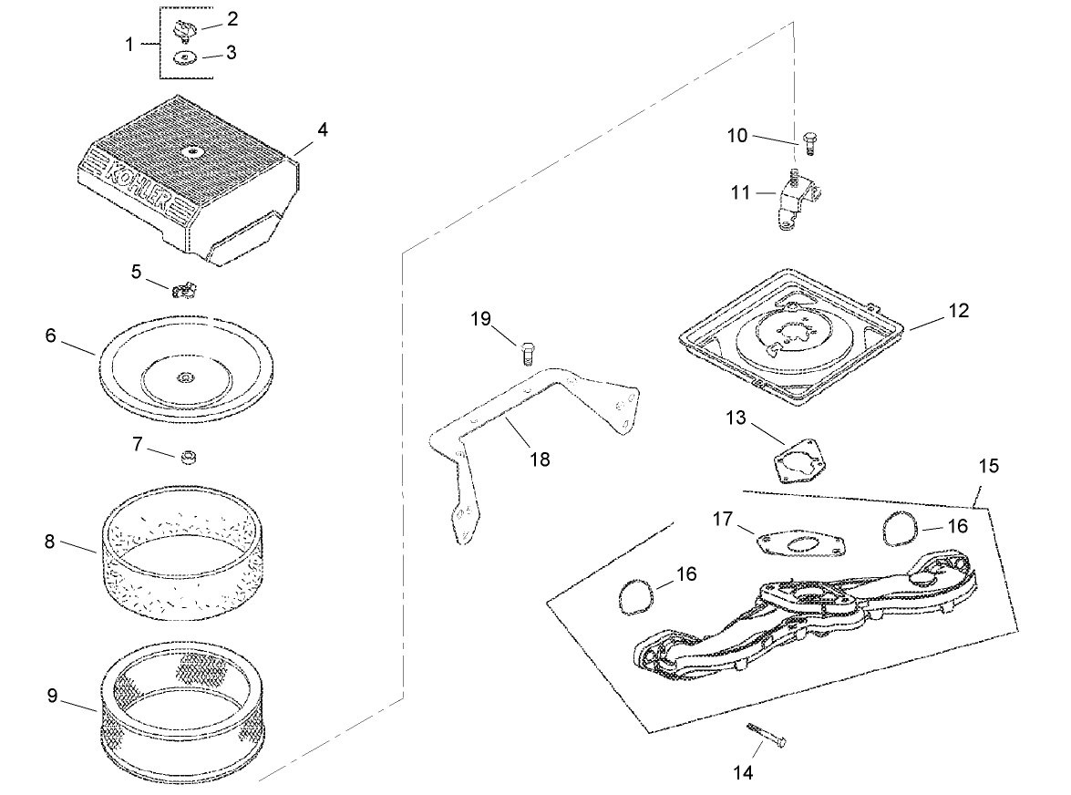 Air Intake and Filtration Assembly  Kohler CH23-76548