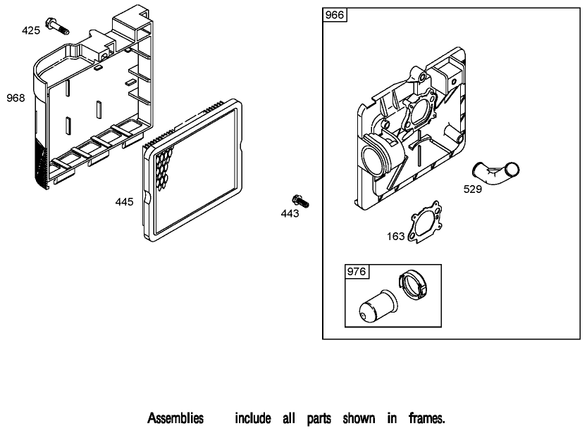 Air Cleaner Assembly Briggs and Stratton 125K05-0186-E1