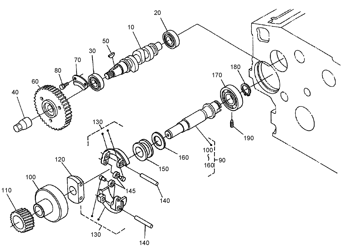 Fuel Camshaft and Governor Shaft Assembly