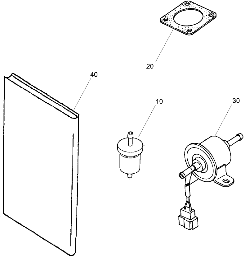 Fuel Filter and Pump, Muffler Gasket and Engine Operator Manual