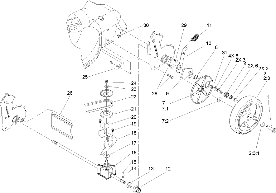 Rear Axle and Transmission Assembly