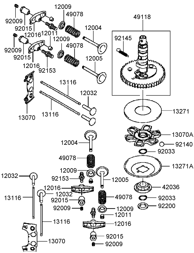Valve and Camshaft Assembly Kawasaki FH381V-AS25