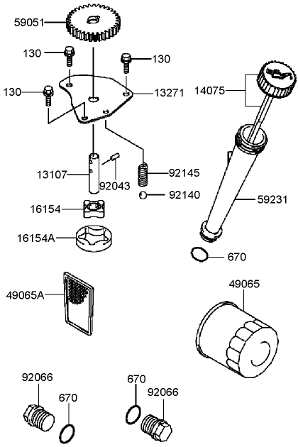Lubrication Equipment Assembly Kawasaki FH381V-AS25