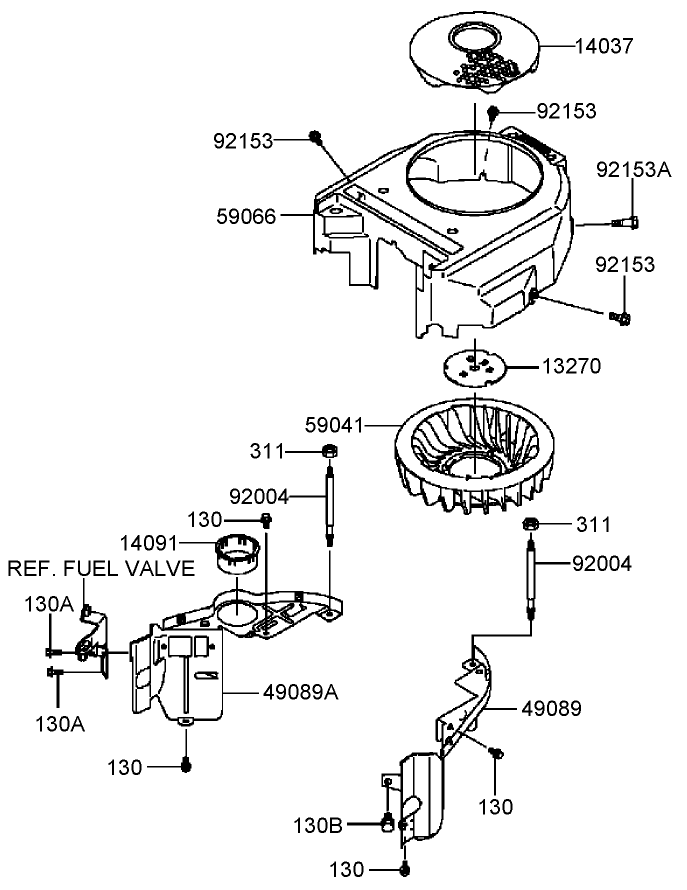 Cooling Equipment Assembly Kawasaki FH381V-AS25
