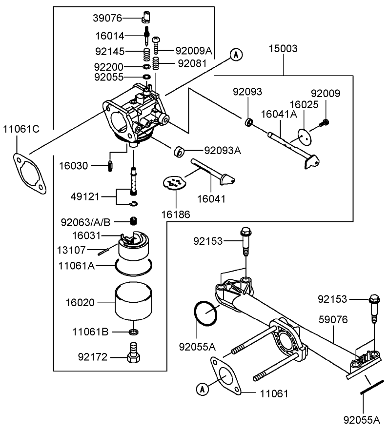 Carburetor Assembly Kawasaki FH381V-AS25