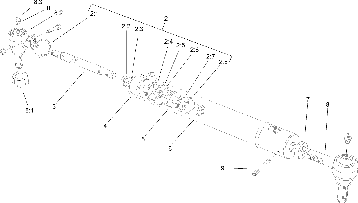 Hydraulic Steering Cylinder Assembly No. 98-0661