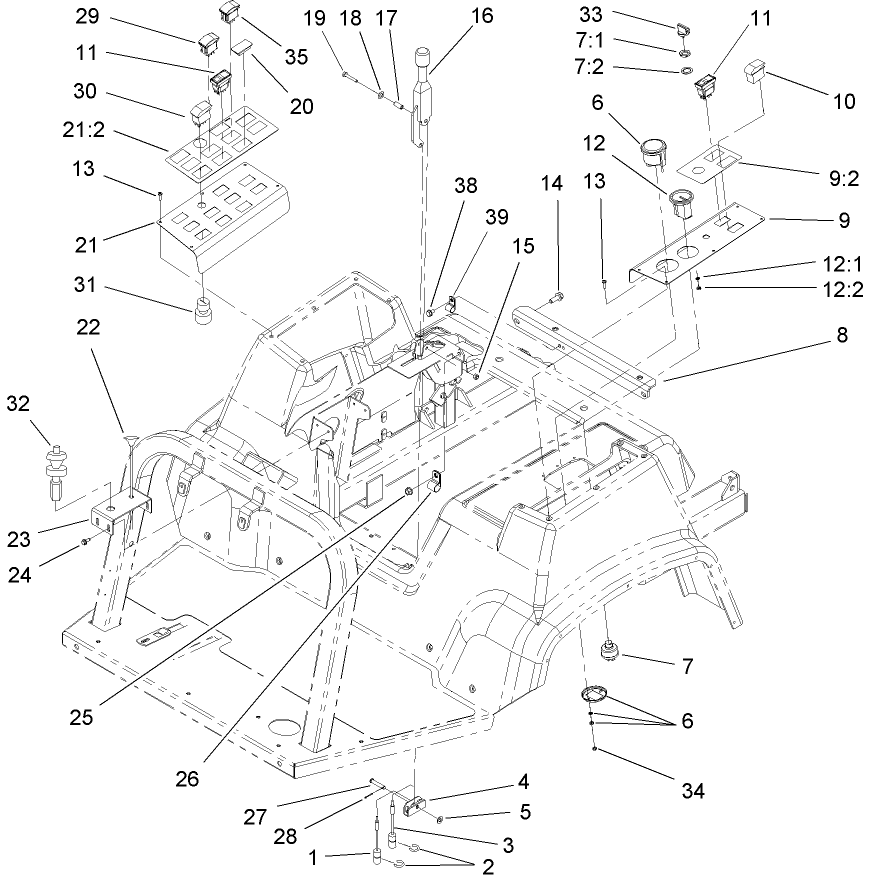 Parking Brake and Console Assembly