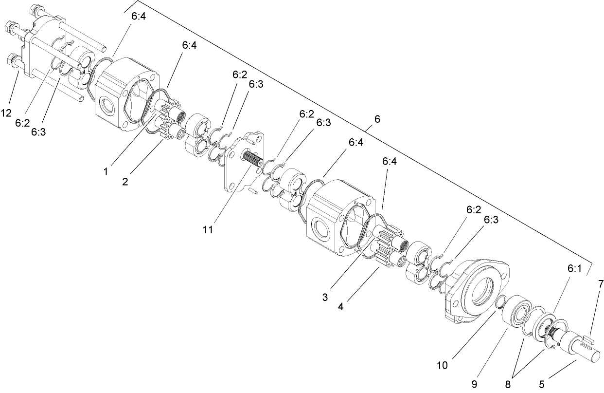 Hydraulic Double Gear Pump Assembly No. 108-0856