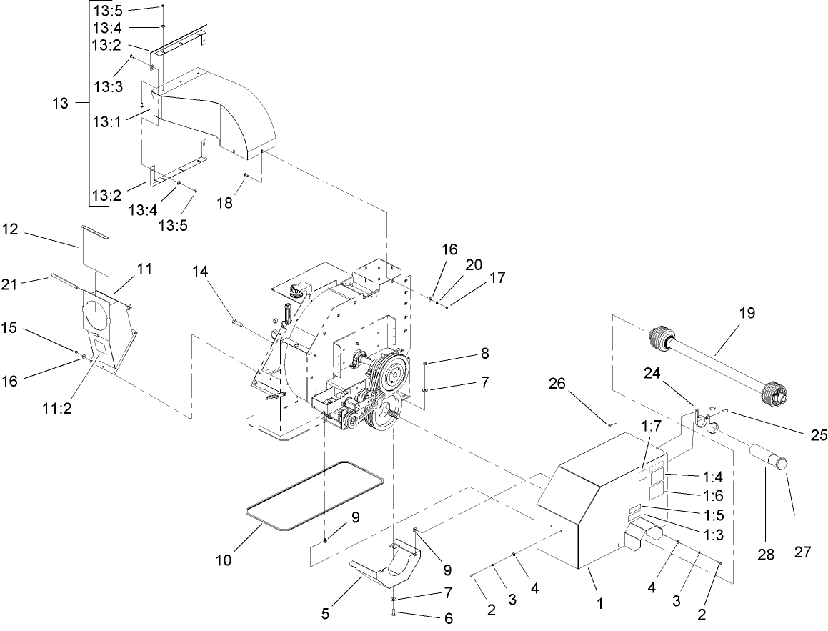 Power-Take-Off Shaft and Shield Assembly