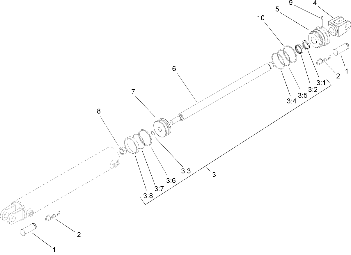 Hydraulic Cylinder Assembly No. 107-1360