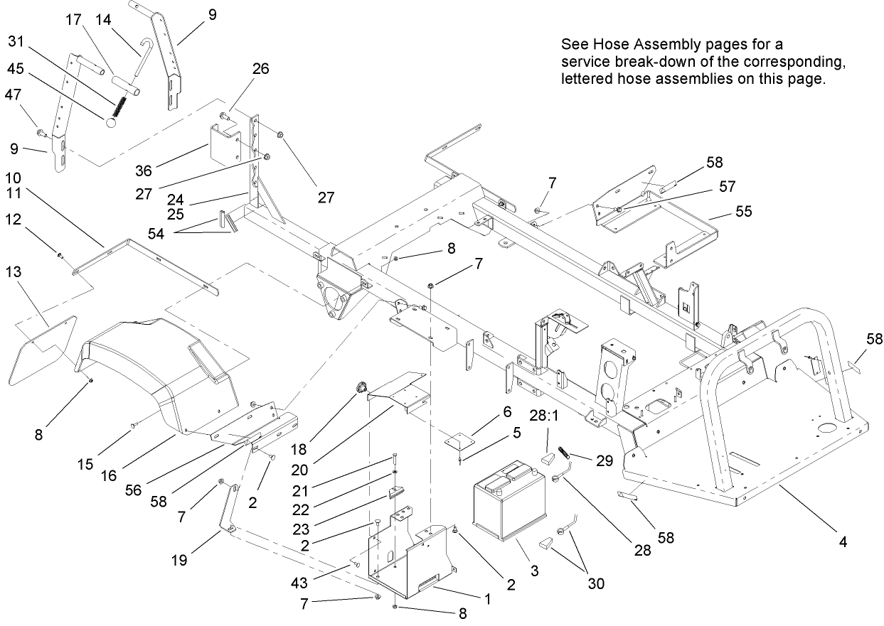 Rear Fender and Battery Mount Assembly