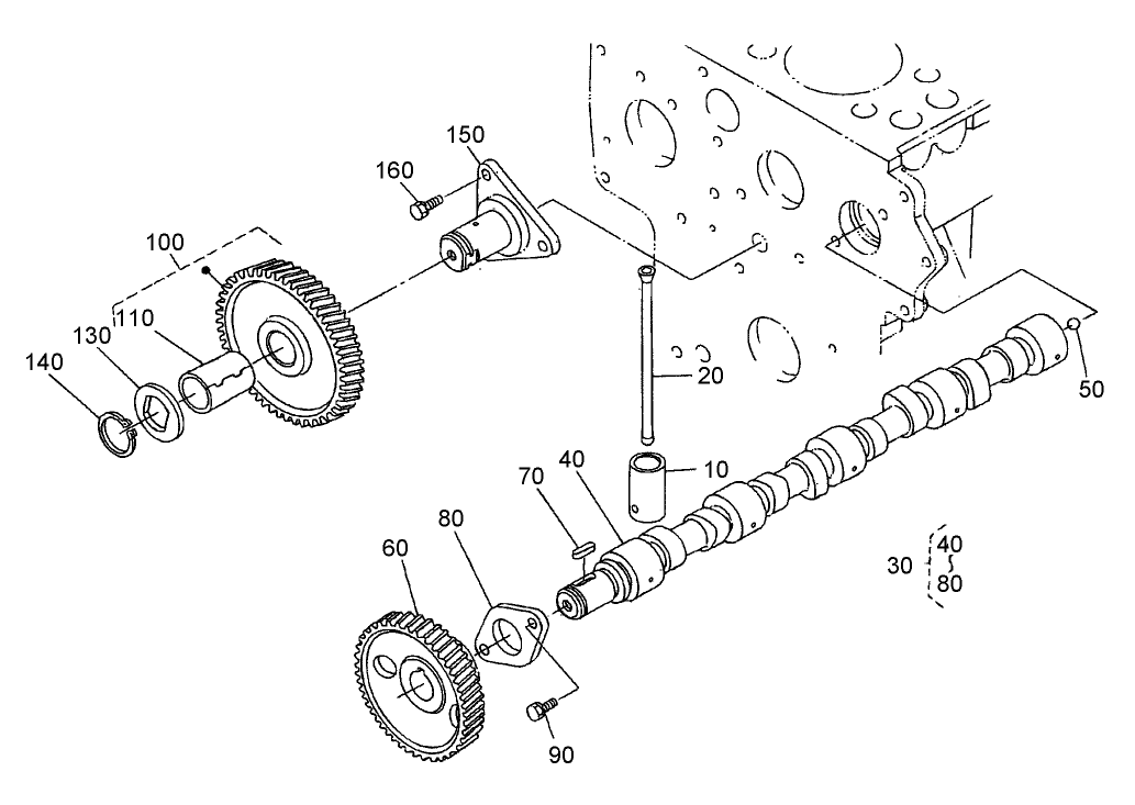 Camshaft and Idler Gear Shaft Assembly