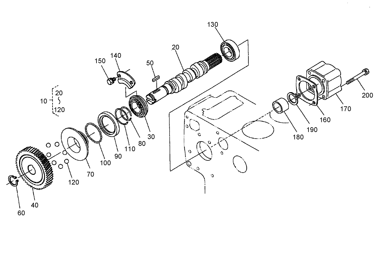 Fuel Camshaft and Governor Shaft Assembly