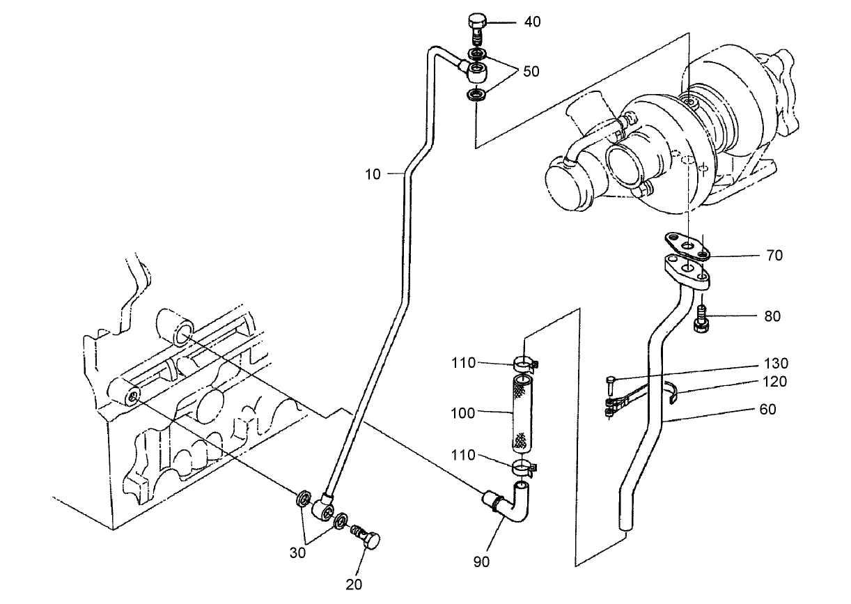 Oil Pipe (Turbo Charger) Assembly