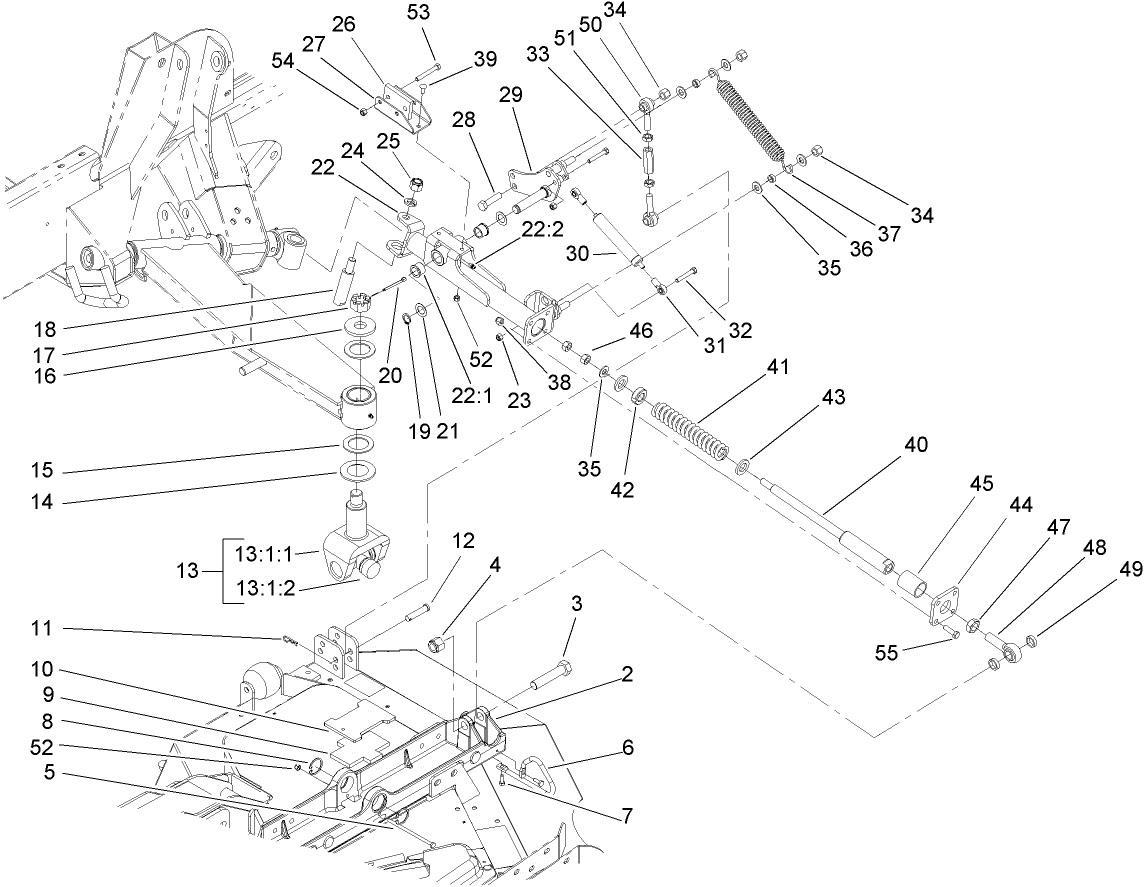 Side Deck Lift Arm and Damper Assembly