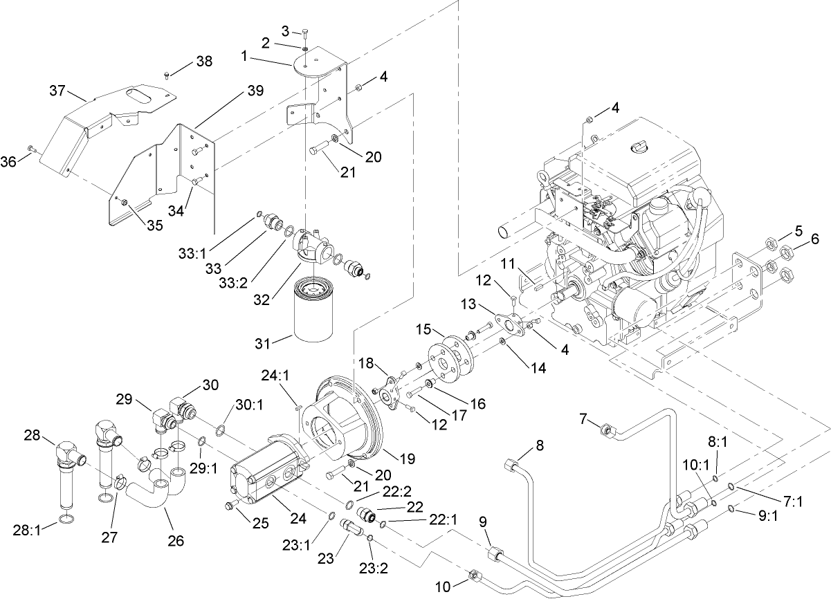 Hydraulic Pump and Filter Assembly