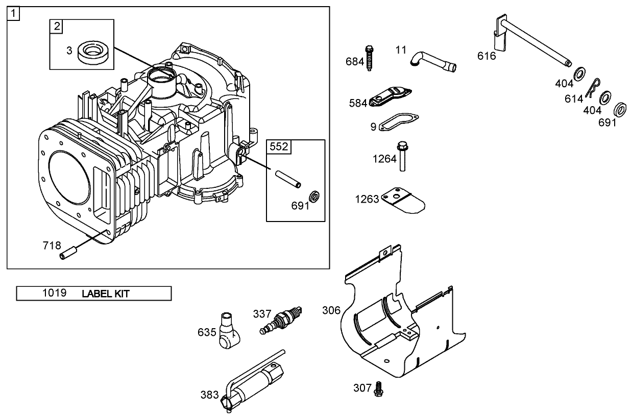 Cylinder Assembly Briggs and Stratton 286H77-0165-E1