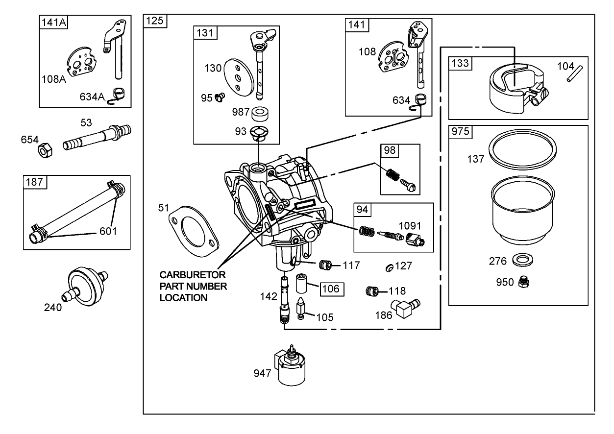 Carburetor Assembly Briggs and Stratton 286H77-0165-E1
