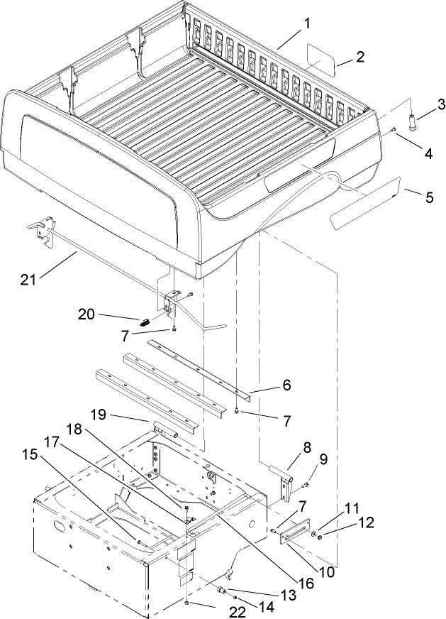 Box and Tailgate Installation Assembly