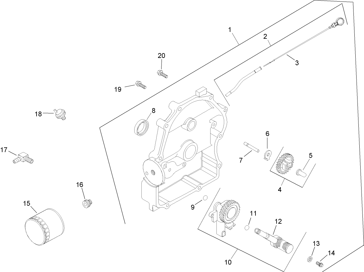 Oil Pan and Lubrication Assembly  Kohler CH20S 64725